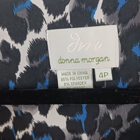 Donna Morgand printed dress size 4P - Picture 4 of 6
